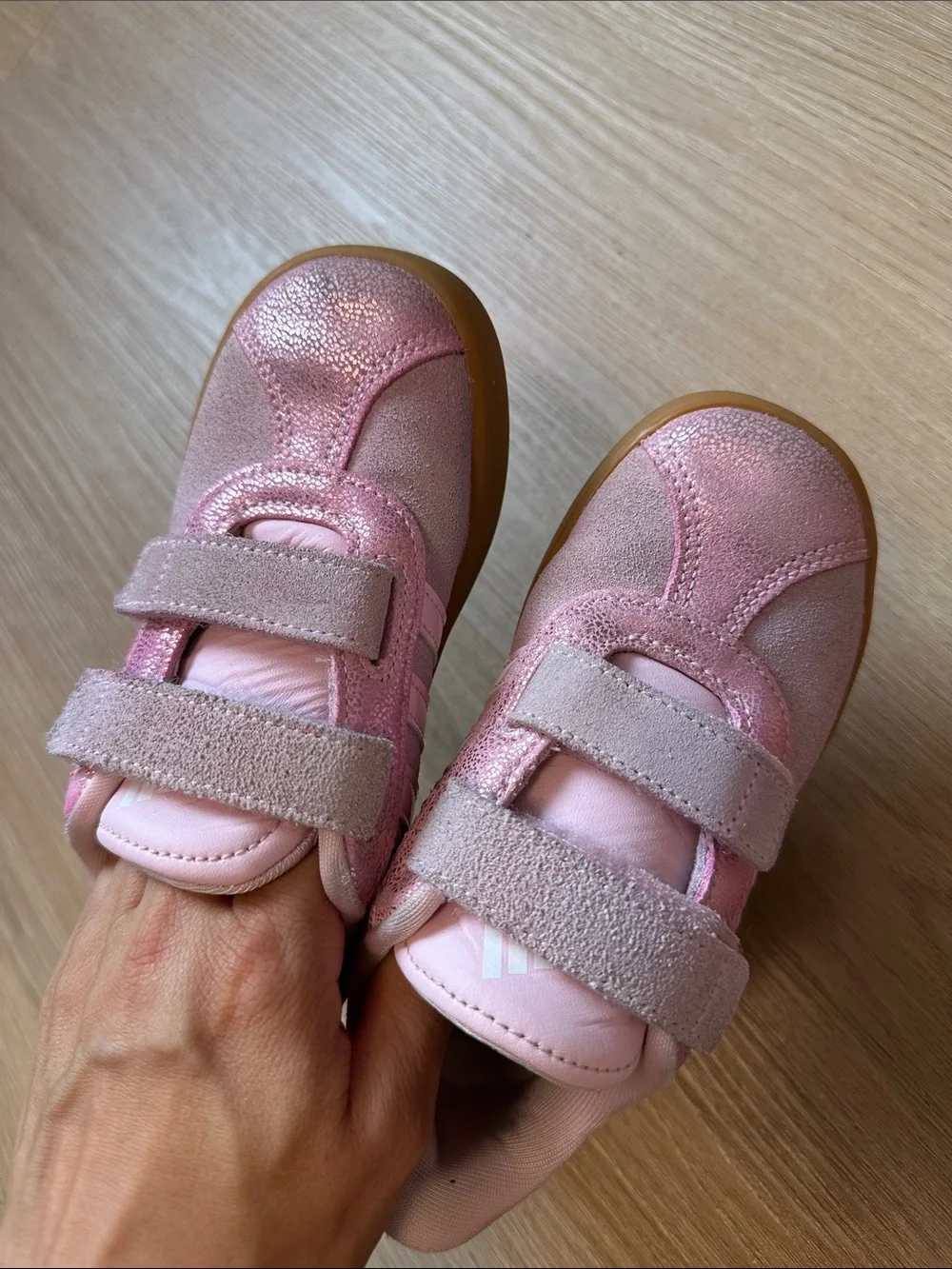 adidas Pink Kids Velcro Suede Sneakers